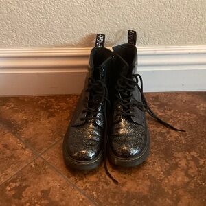 Dr. Martens Kids Black Glitter Boots